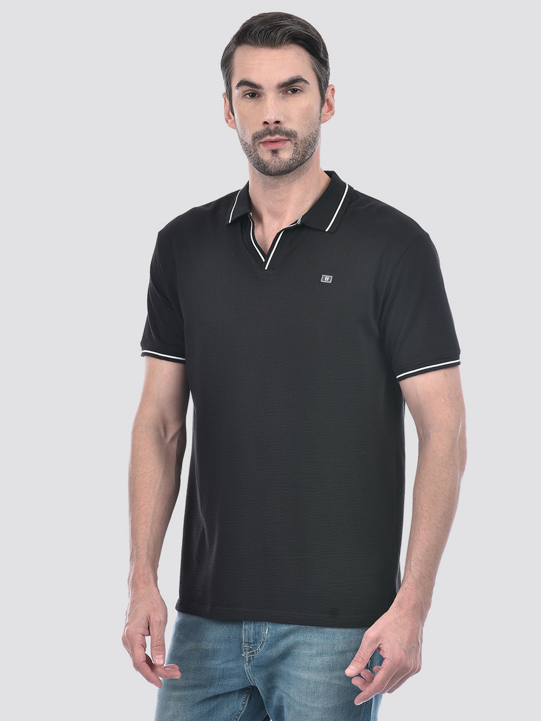Numero Uno Men Striped Black T-Shirt